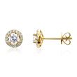 Ladies ear studs in 14K gold with Lab grown diamond