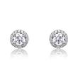 Stud Earrings In 14K White Gold With Diamond, Lab Grown