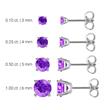 Ladies stud earrings in 14K white gold with amethysts