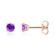 Amethyst stud earrings for ladies in 14 carat rose gold