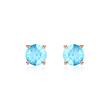 14K Rose Gold Stud Earrings For Ladies With Blue Topazes
