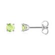 14 carat white gold stud earrings for ladies with peridots