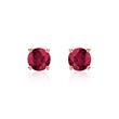 Ladies stud earrings in 14 carat rose gold with rubies