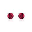 Stud earrings for ladies in 14K white gold with rubies