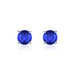 Ladies' Stud Earrings In 14 Carat White Gold With Sapphires