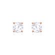 14 carat rose gold stud earrings for ladies with white topazes