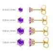 Stud earrings for ladies in 14K yellow gold with amethysts