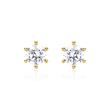 Ladies ear studs in 14K gold with Lab grown diamond