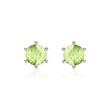 14K white gold stud earrings for ladies with peridots
