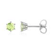 14K white gold stud earrings for ladies with peridots