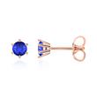 14 Carat Rose Gold Stud Earrings For Ladies With Sapphires