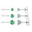 Stud earrings for ladies in 14 carat white gold, emeralds