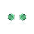 Stud earrings for ladies in 14 carat white gold, emeralds