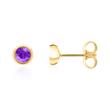 Amethyst ear jewellery for ladies in 14K gold