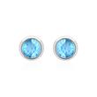 Blue Topaz Stud Earrings For Ladies In 14 Carat White Gold