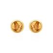 Ladies ear studs in 14K gold with citrines