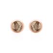 14K rose gold stud earrings for women with smoky quartz