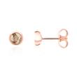 14K rose gold stud earrings for women with smoky quartz