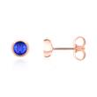 Ladies stud earrings in 14K rose gold with sapphires