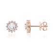 Rose gold Halo stud earrings with diamonds