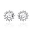 Halo diamond stud earrings in white gold or platinum