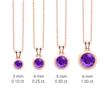 Necklace in 14K rose gold with amethyst