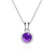 Pendant for necklaces in 14K white gold with amethyst