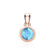 14 carat rose gold necklace with blue topaz