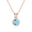 14 Carat Rose Gold Necklace With Blue Topaz