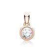 Ladies diamond pendant in 14 carat rose gold