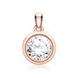 Ladies necklace in 585 rose gold with brilliant-cut diamond