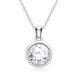 Necklace with diamond pendant in 14 carat white gold