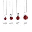 Necklace and pendant in 14K white gold with garnet