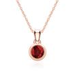 14 carat rose gold pendant for necklace with garnet