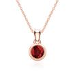 14 carat rose gold necklace with garnet