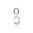 14K white gold pendant for chains with smoky quartz