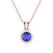 Necklace with sapphire pendant in 14K rose gold