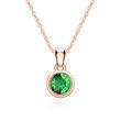 14K rose gold pendant with emerald