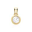 Pendant in 14K yellow gold with white topaz