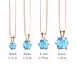 Blue topaz pendant and chains in 14K rose gold