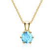 14-carat gold necklace with blue topaz