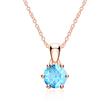 Blue topaz pendant and chains in 14K rose gold