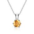Necklace and pendant in 14 carat white gold with citrine