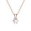 Necklace in 14 carat rose gold with diamond