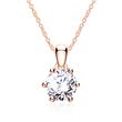 14K rose gold necklace with diamond pendant