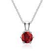 14K white gold pendant for necklaces with garnet