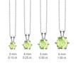 Peridot pendant for necklaces in 14 carat white gold