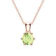 Pendant for necklaces in 14 carat rose gold with peridot