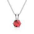 Necklace and pendant in 14K white gold with ruby