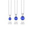 Sapphire pendant for necklaces in 14 carat white gold